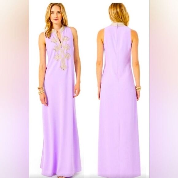 NWT LILLY PULITZER Jane Maxi Dress in Purple Iris - Size 2 - Picture 1 of 11